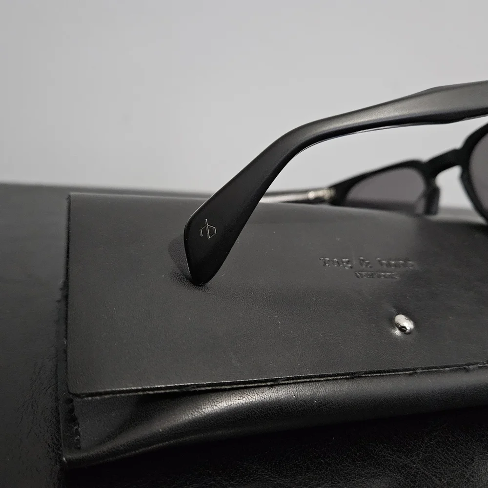 Rag & Bone Black and Silver Mirror Sunglasses